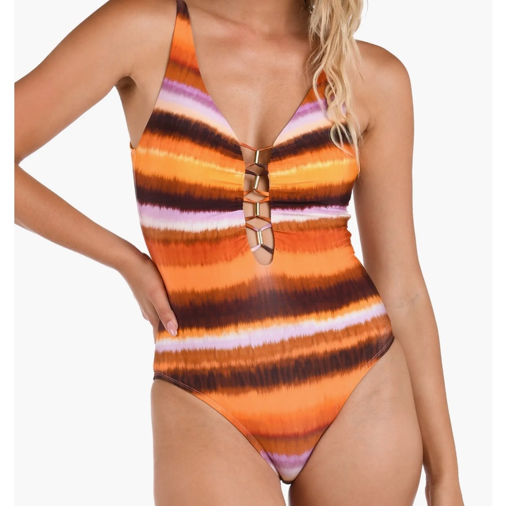 La Blanca Sunset Striped Swimsuit